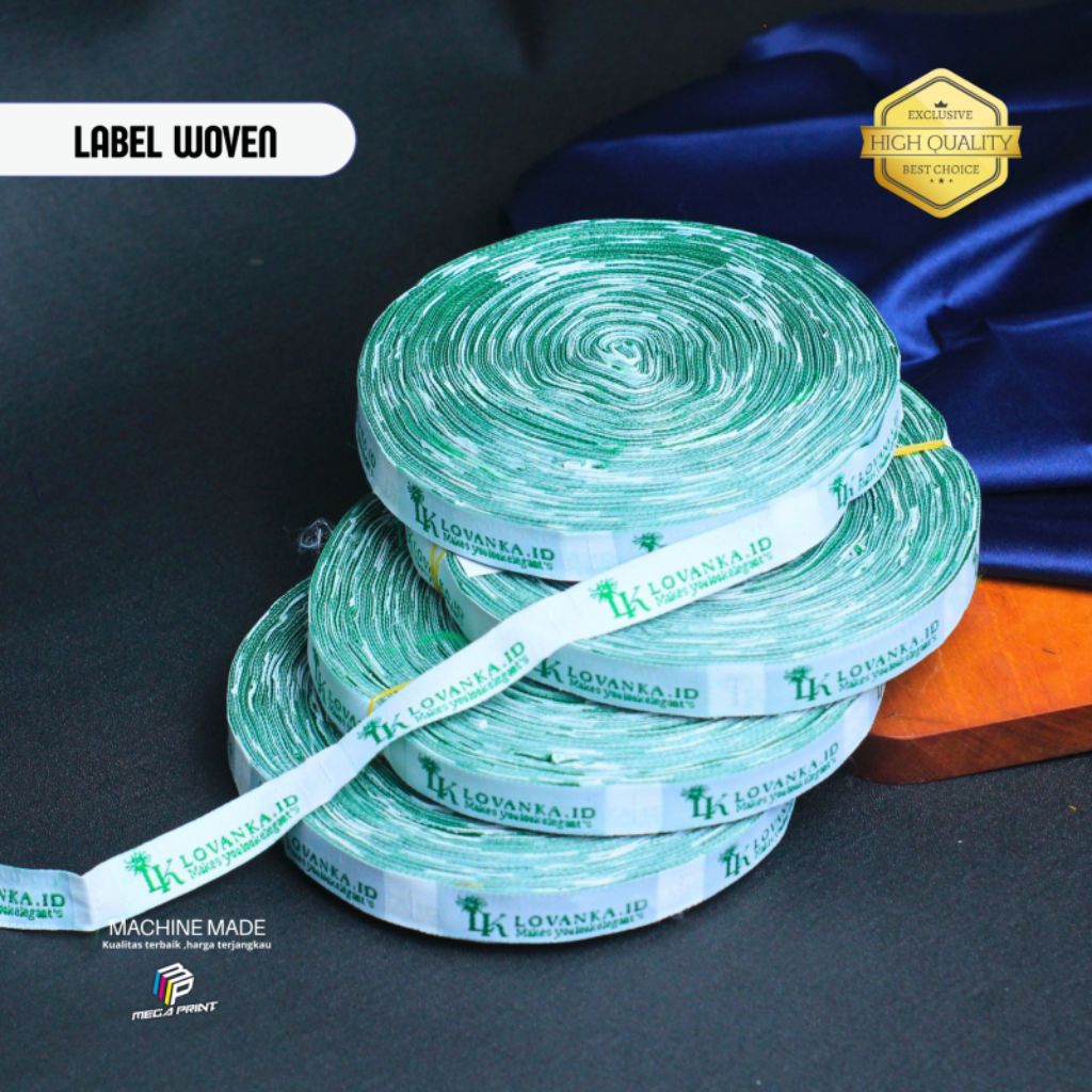 Label baju/cetak label baju/label baju bordir/label woven