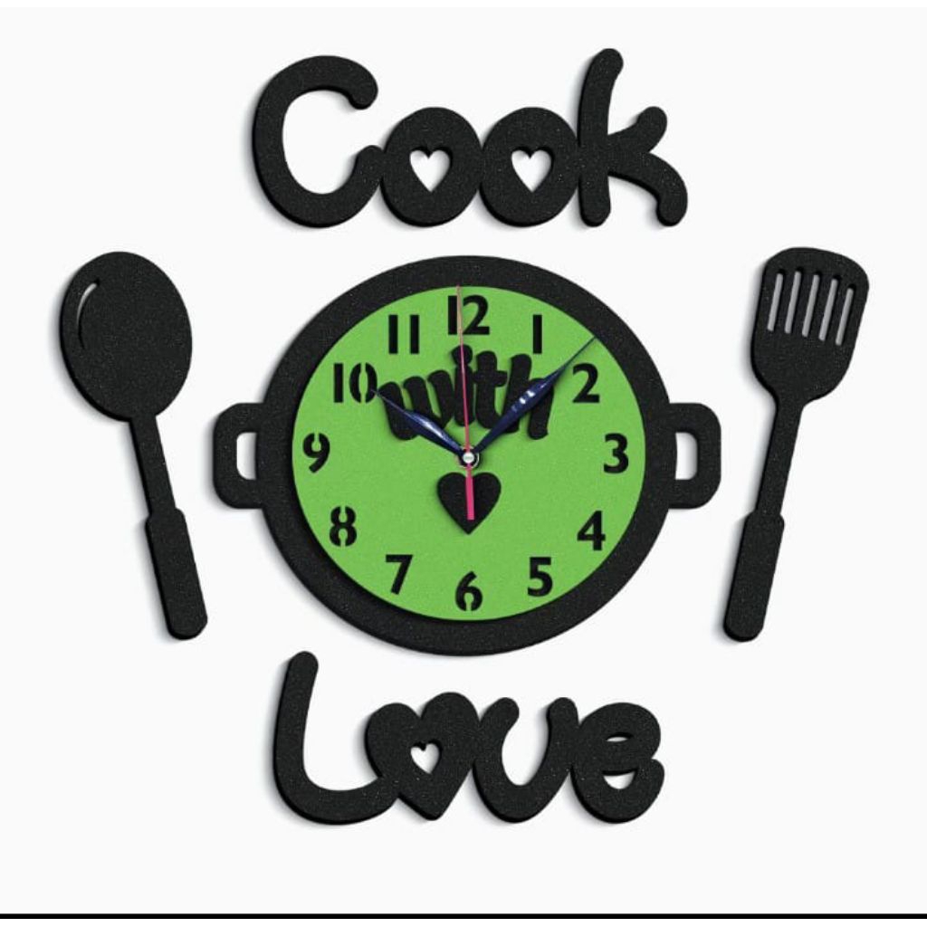 Jam Hiasan Dinding Dapur Cook With Love