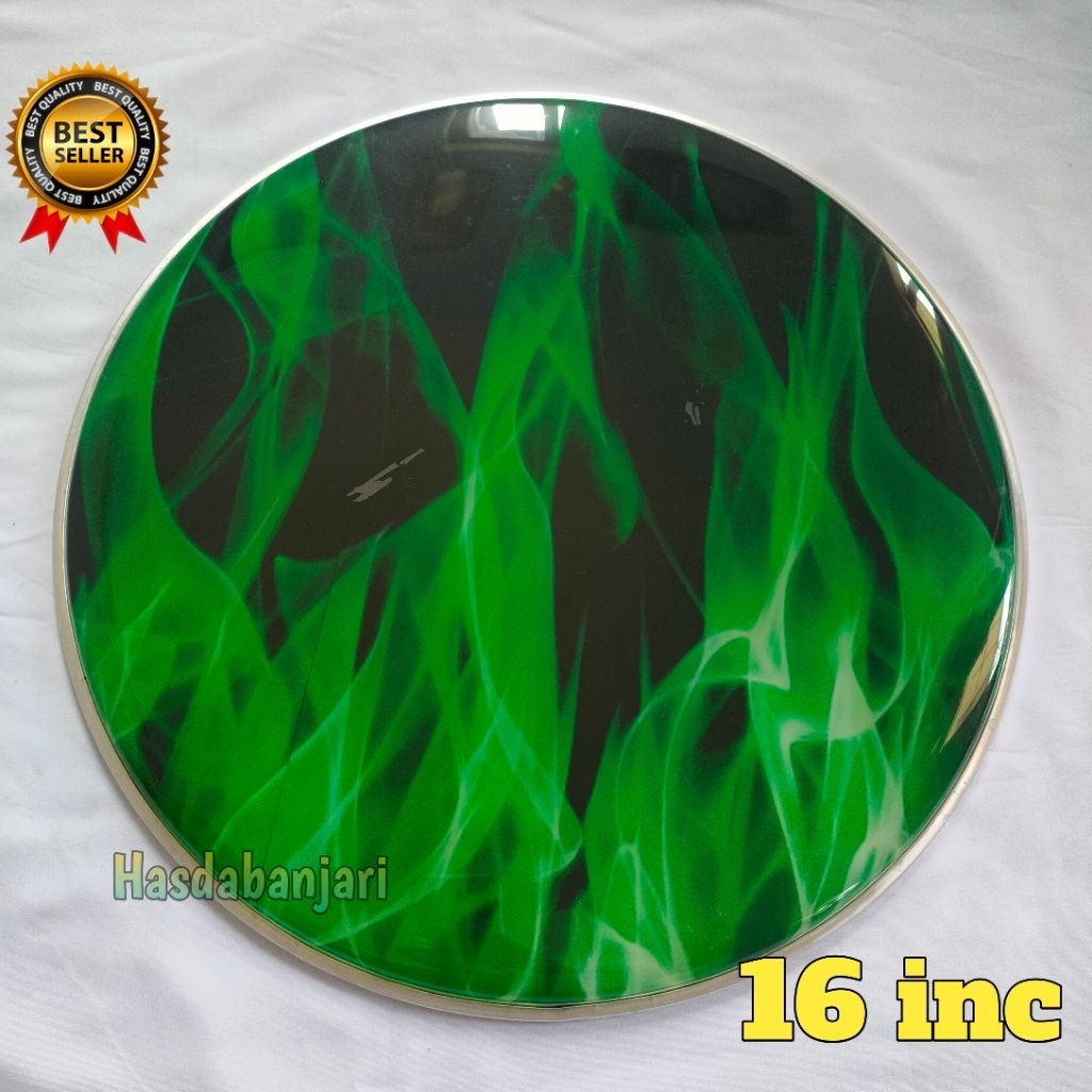 mika bass Hadroh 16 inch hijau api green fire