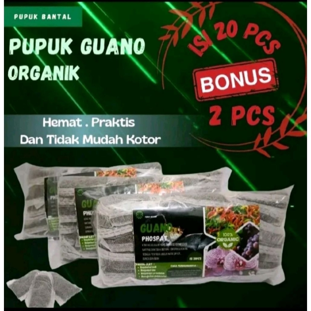pupuk Guano bantal 1pack isi 20pcs Gratis 2pcs organik untuk tanaman pupuk Anggrek tanah meningkatka