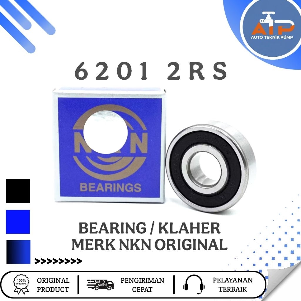 Bearing / Klaher Pompa Air / Sanyo / Shimizu / 6201 2 RS NKN Tutup Karet Original