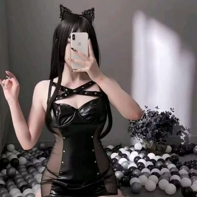 lingerie sexy dress bahan latex