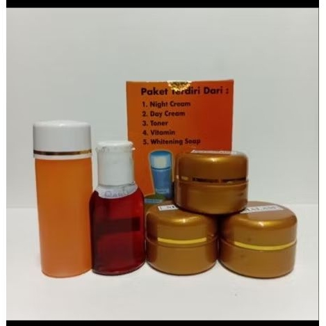 Paket 5in1 Skincare Wajah Glowing Pot Gold
