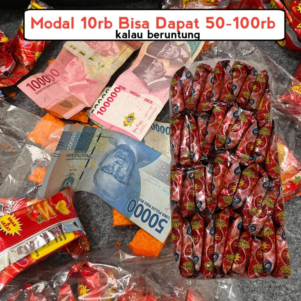 [Free Packing Kardus] snack anak ciki cinta snack jadul berhadiah uang dan emas jika beruntung isi 1