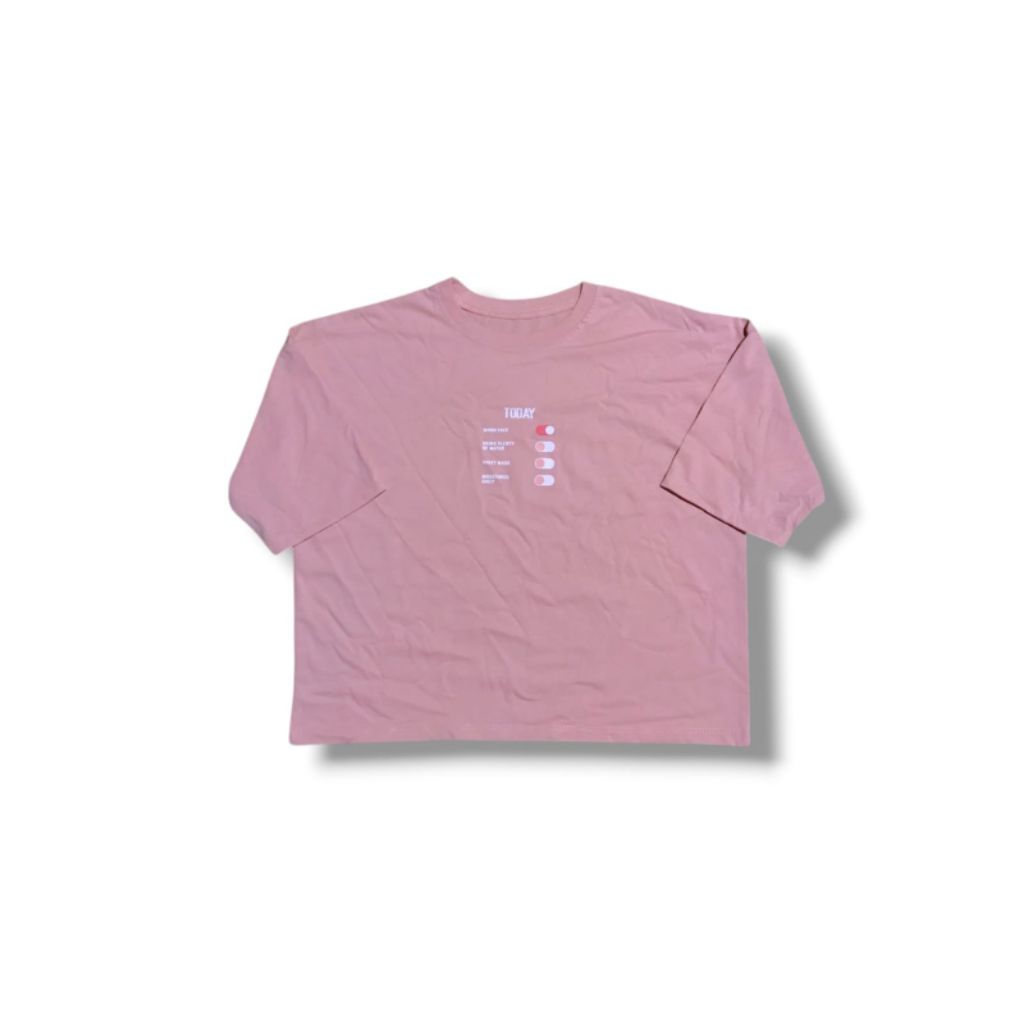 kaos crop top wanita oversized