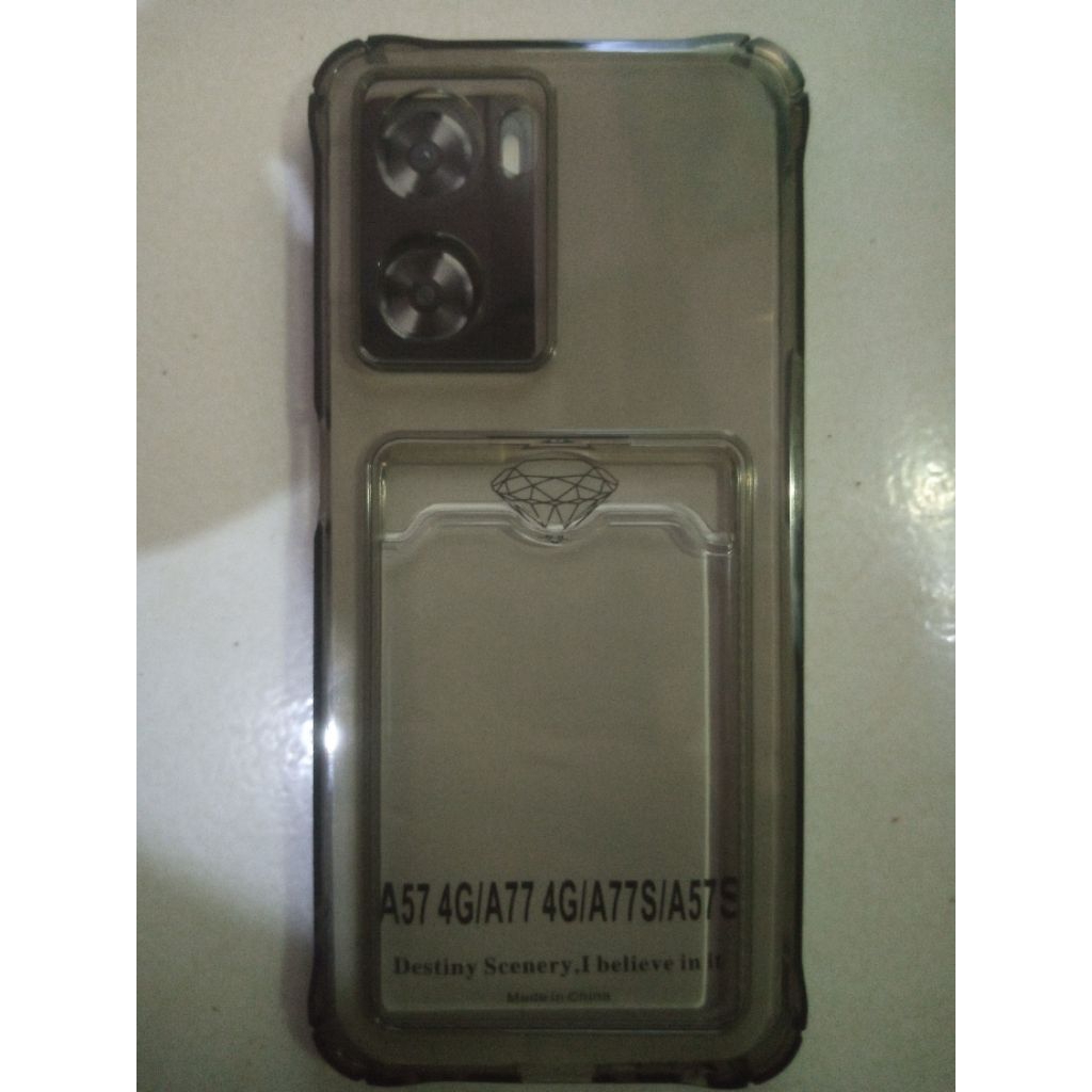 Cast Oppo A57 / A77 / A77S / A57S Card Holder Hitam Transparan