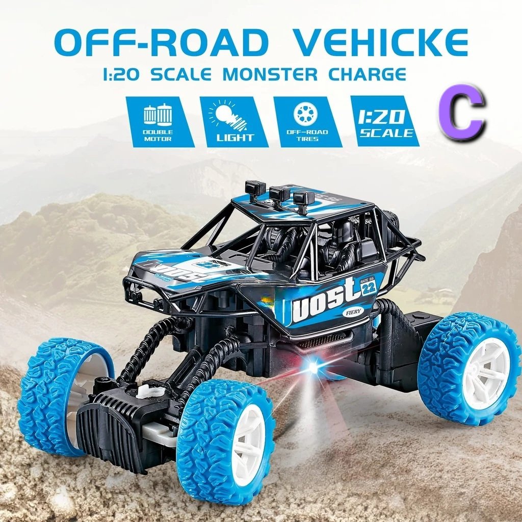 [ BISA COD ] MOBIL RC OFF ROAD MONSTER TRUCK SKALA 1:43 (Mainan Remot Kontrol Bisa Keluar Asap Remot