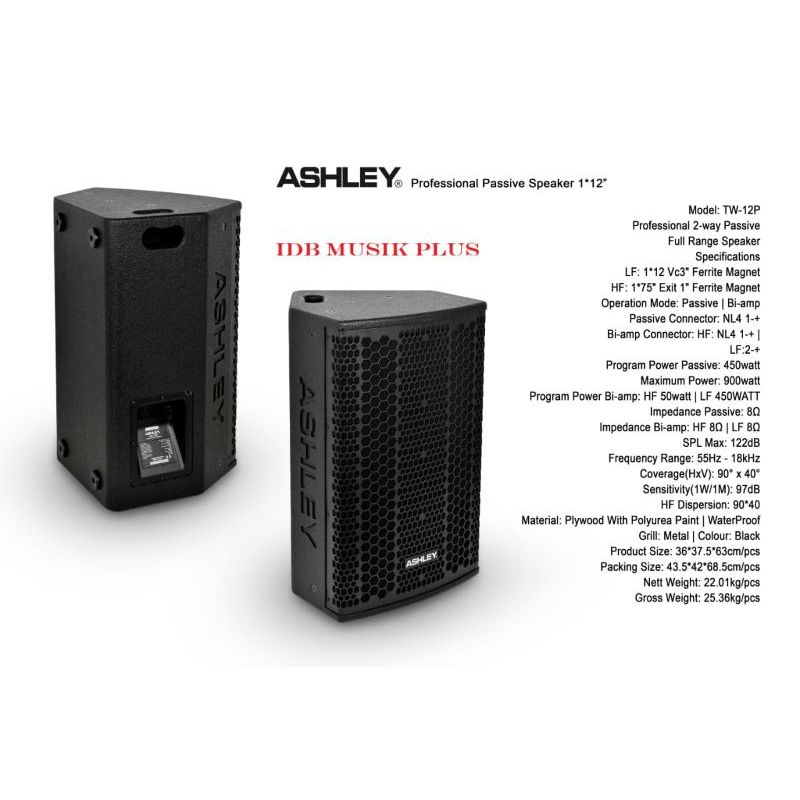 Speaker Pasif 12" Ashley TW12P TW 12P Original