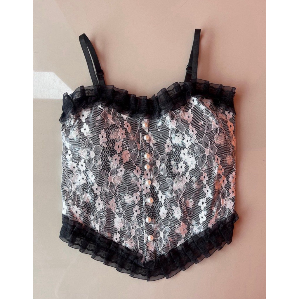 Korset Top Renda Floral