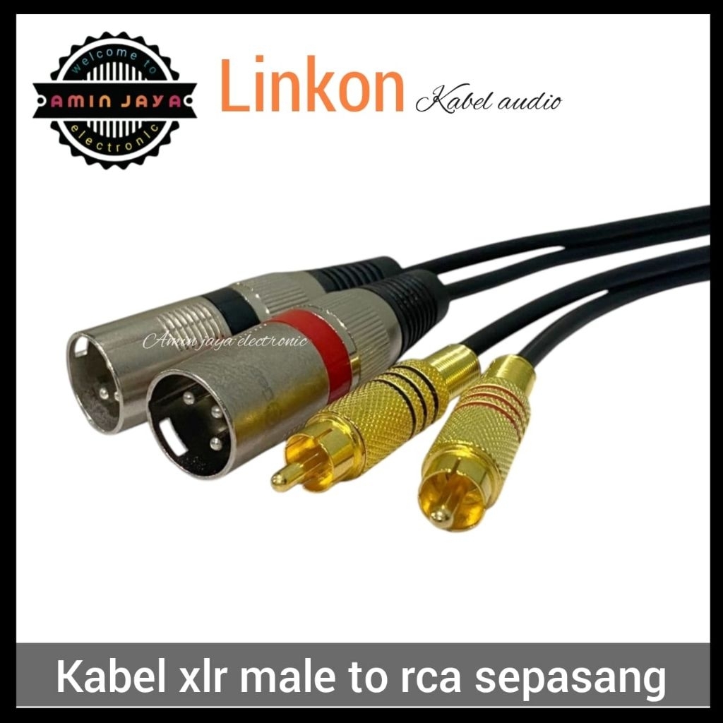 Kabel rca to xlr male / kabel xlr male to rca sepasang