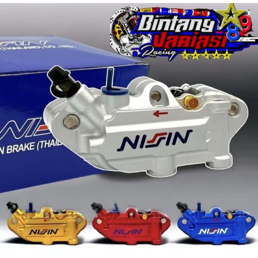 NEW~ KALIPER NISSIN MONOBLOK 4PISTON 4P KIRI FULL ALUMINIUM CNC  UNIVERSAL (KALIPER SAJA)