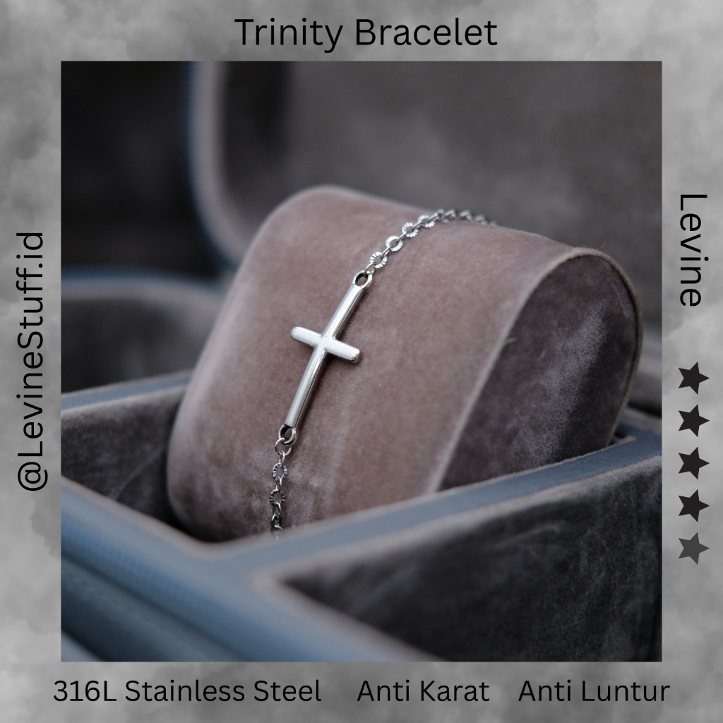 Trinity Bracelet - Gelang Levine Rantai Titanium Unisex Pria Wanita Menawan