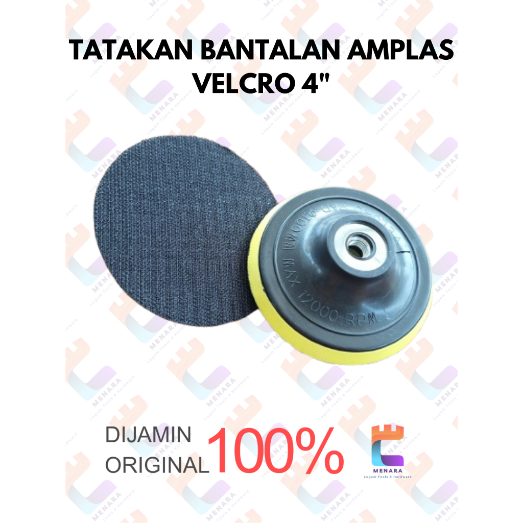 Tatakan Amplas Bulat Velcro 4" / Tatakan Ampelas Bulat Gerinda 4 Inch / Backing Pad Rubber Pad