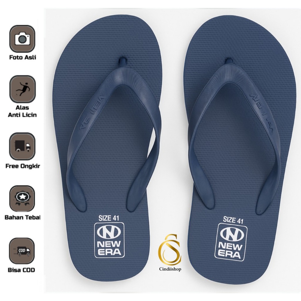 Sandal Jepit Pria NewERA Miami B Dewasa Sendal Karet Cowok New Era Laki