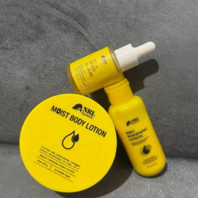 PAKETAN HB MOIST BODY LOTION+ AHA BODY SERUM +BIBIT LOTION NRL KOSMETIK ORIGINAL