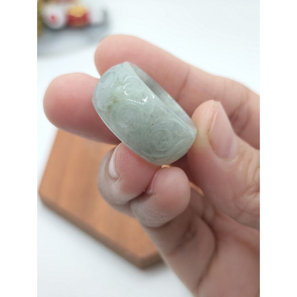 Giok Burma Ruyi Bangle Ring (jadeite)