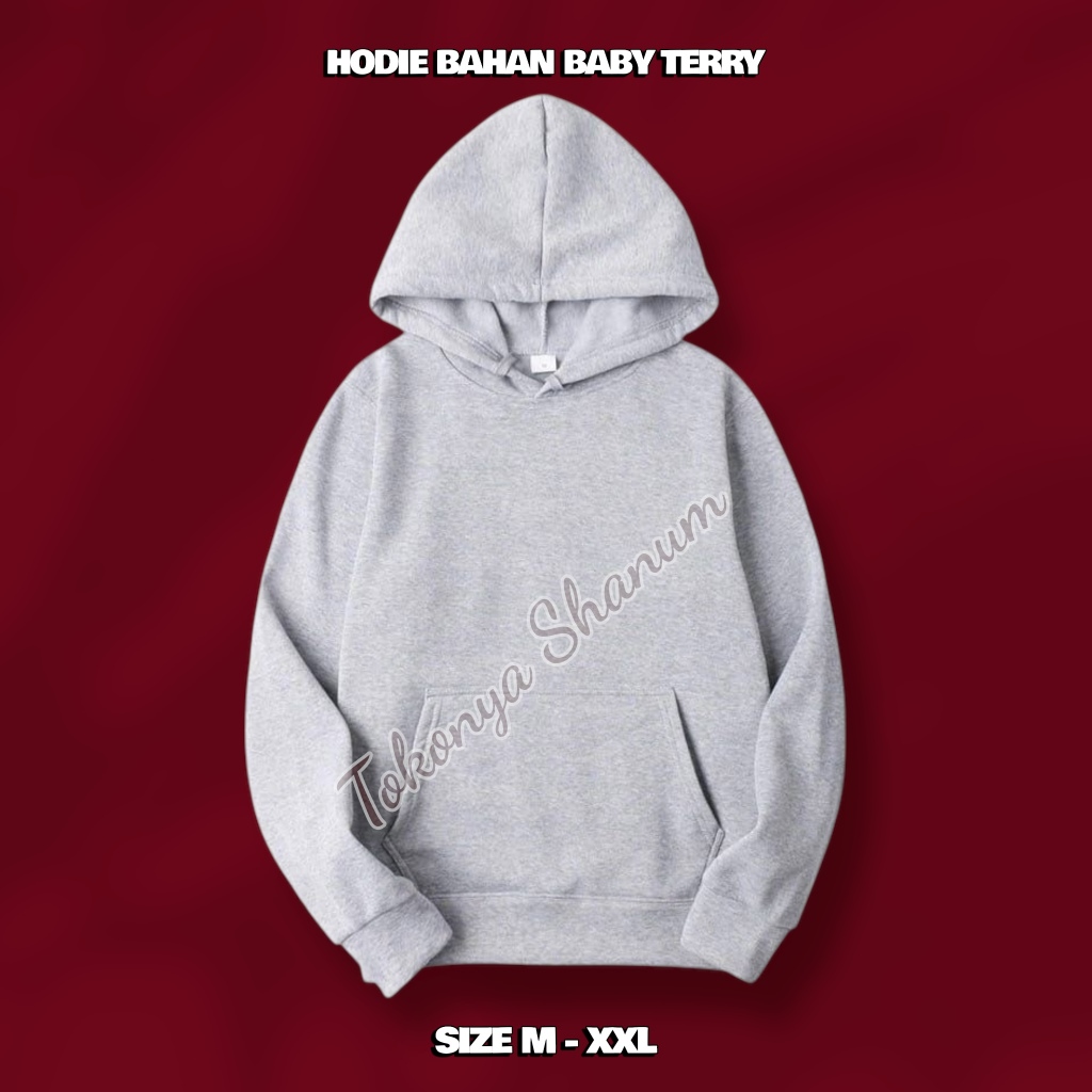 Hoodie jumper polos hoodie pria & wanita babyterry tebal & lembut