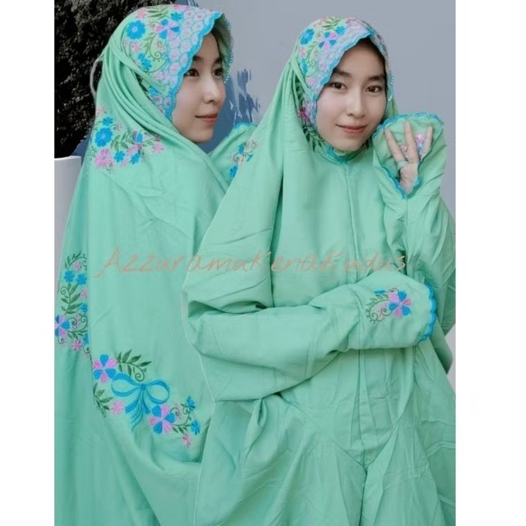 NEW MUKENA TERUSAN DEWASA KAIN WARNA HIJAU MINT