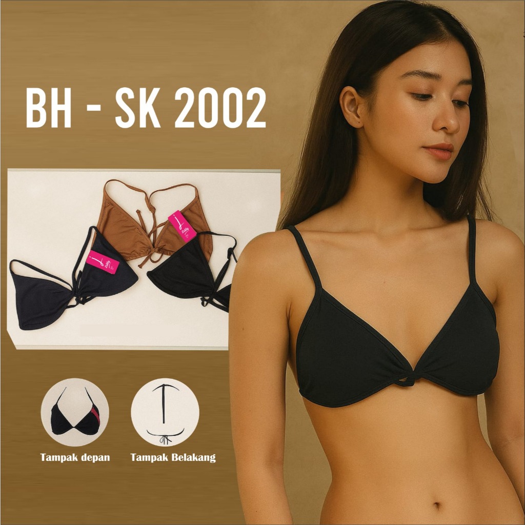 Lidily | BH−SK2002 SET | Bra Bikini Wanita Model Segitiga | Bikini Bra Segitiga Free Size, Sexy & Si