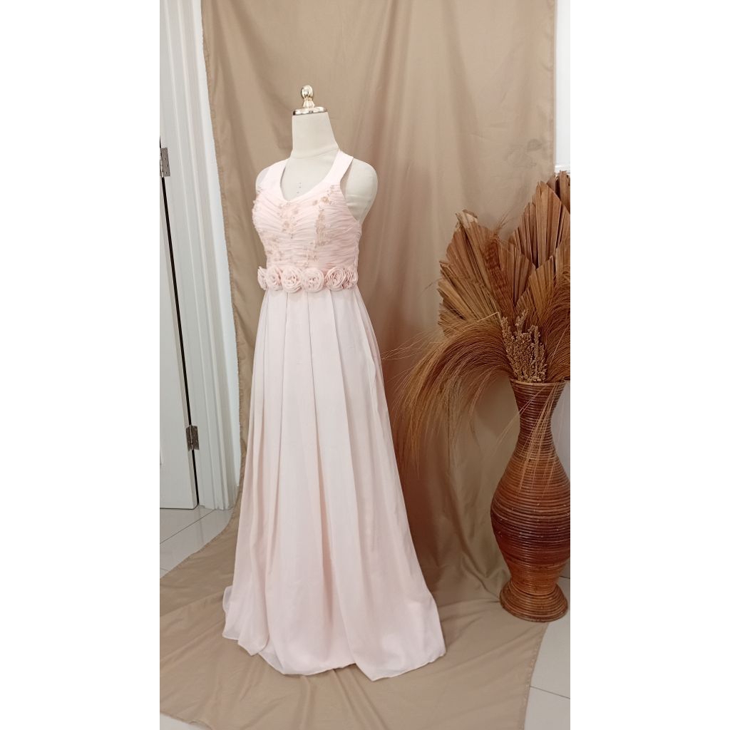 sewa gaun peach/salem-sewa gaun pesta-sewa gaun mama