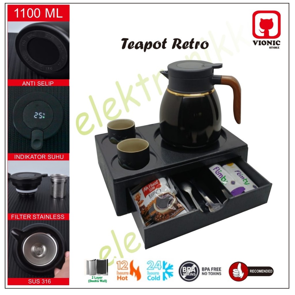 Vionic Tea Pot Set / Teh Teko Set Cangkir Keramik Teapot Gelas Keramik