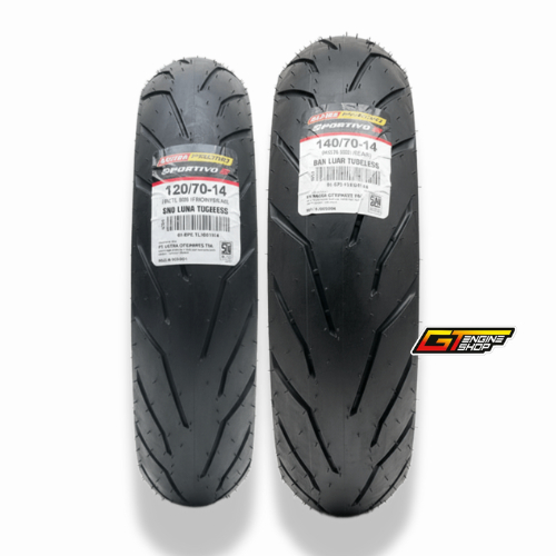 SEPASANG BAN AEROX PCX 150 ADV 150 DEPAN BELAKANG ASPIRA PREMIO SPORTIVO 2 UKURAN 120/70-14 140/70-1