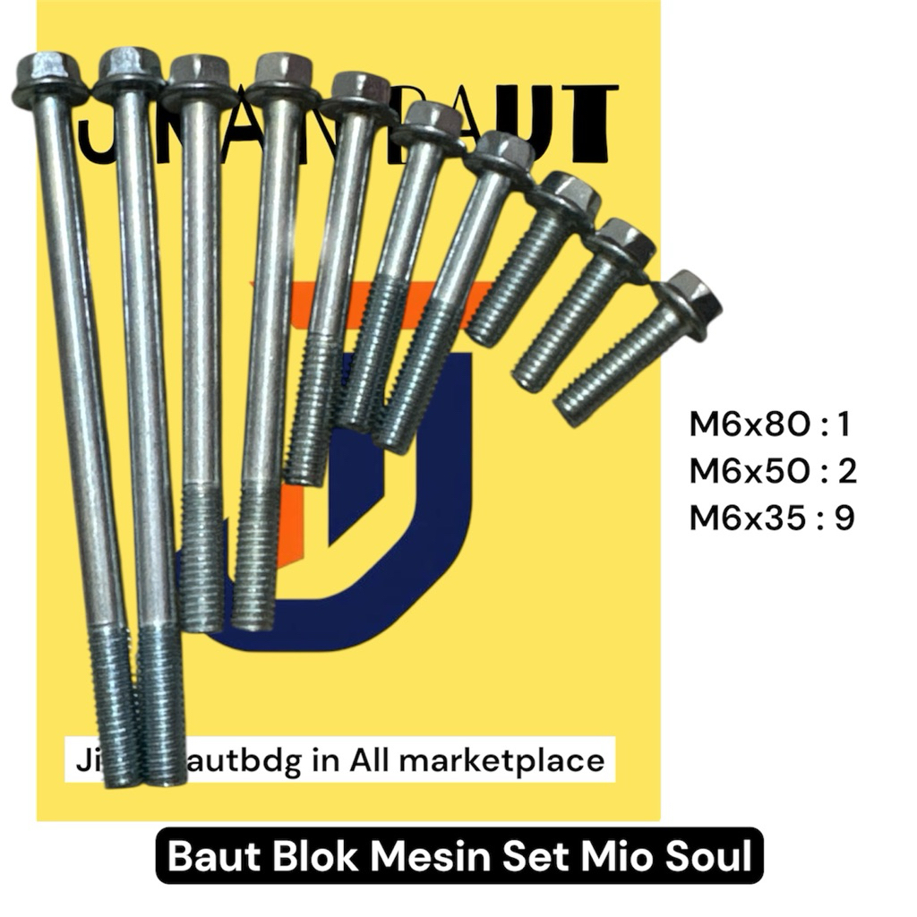 baut blok mesin Mio soul set