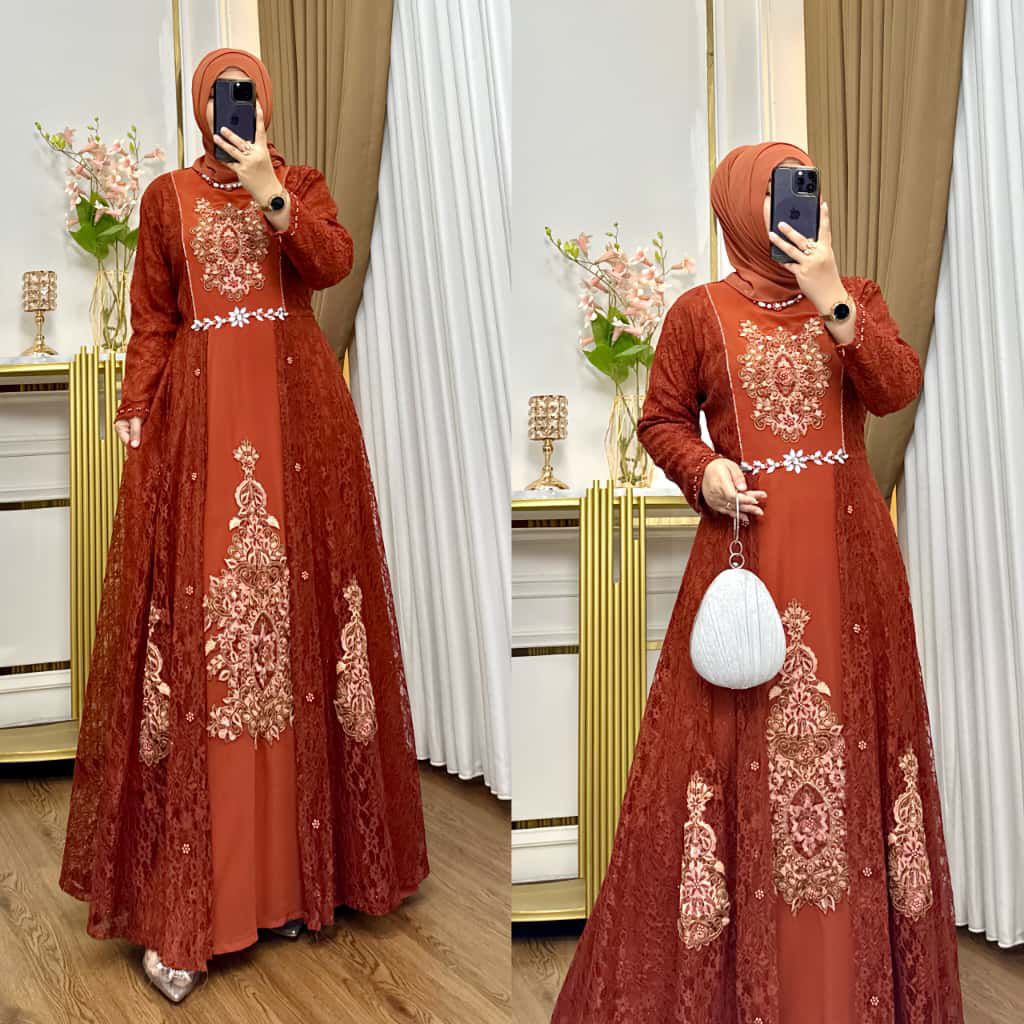 TERLARISGAMIS BROKAT BORDIR ~MIXS CERUTY PAYET~GAMIS BROKAT BORDIR PAYET ~GAMIS PESTA MEWAH~GAMIS BR