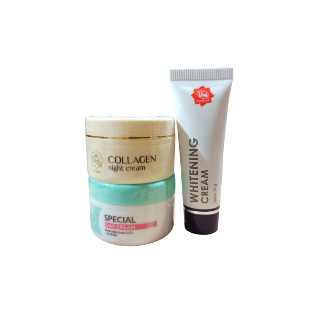 paket Viva(cream siang+malam+whitening cream)