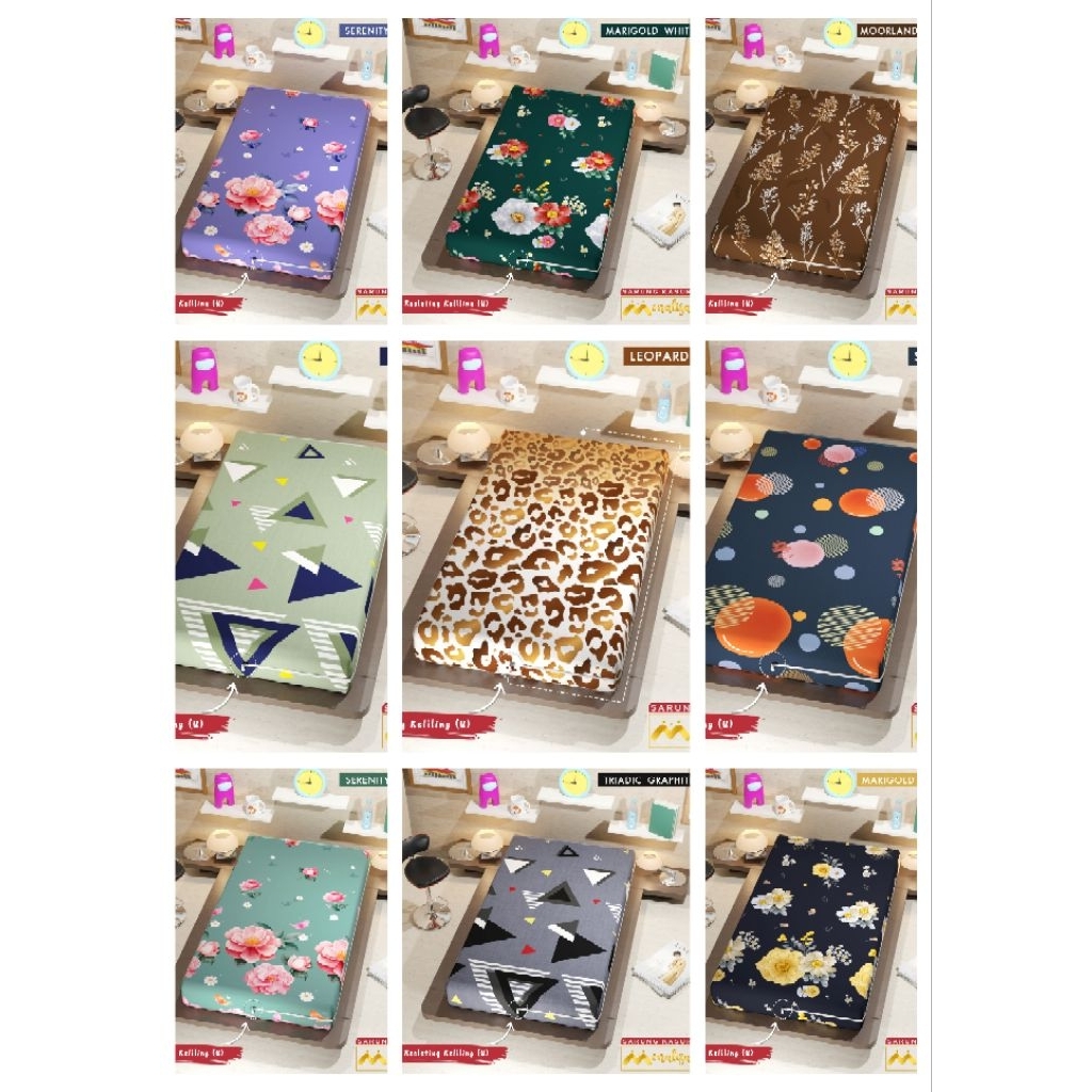 SARUNG KASUR RESLETING/ SARUNG KASUR BUSA MONALISA UKURAN 140 X 200 TINGGI 20CM