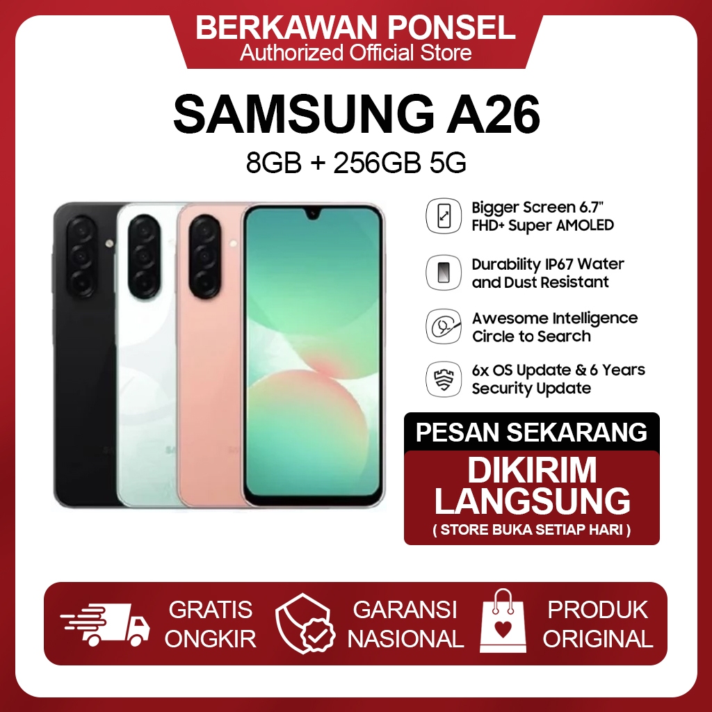 Samsung Galaxy A26 5G 8GB+256GB LCD Super AMOLED Camera 50MP Garansi Resmi 1 Tahun