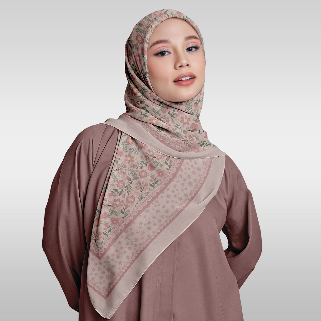 Lawrensia Amira  Hijab Voal Premium Elegan Motif bunga