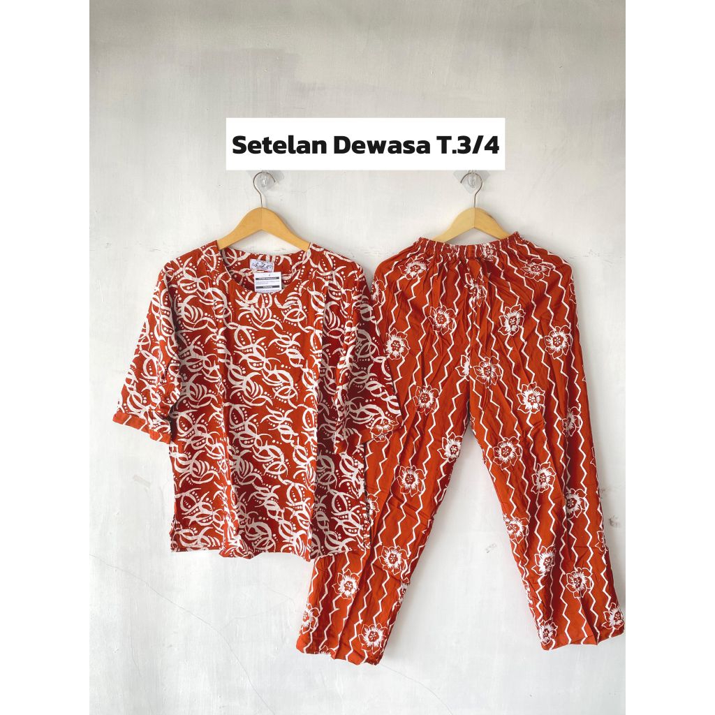 LUZA ~ Setelan Dewasa Tangan 3/4 by Batik Luza