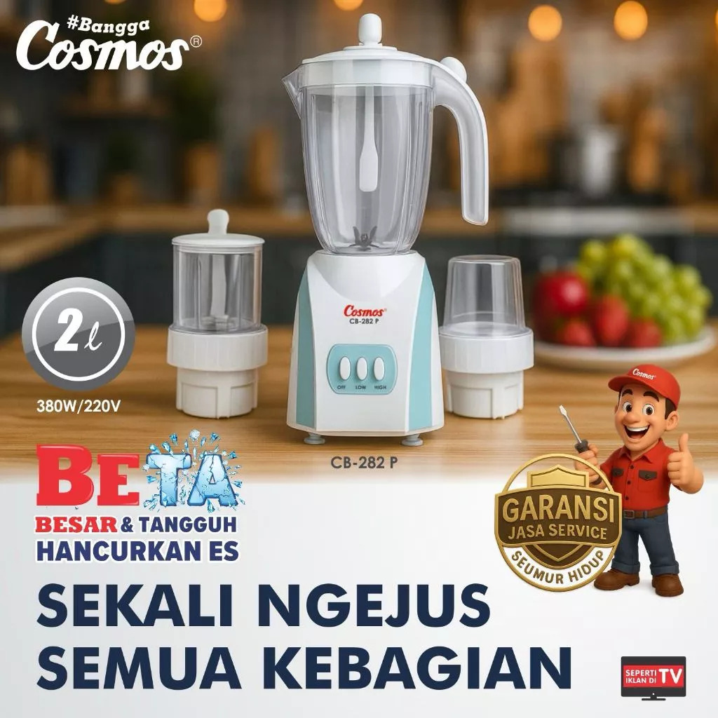 Cosmos Blender Plastik Beta Series Kapasitas 2 Liter CB-282 P