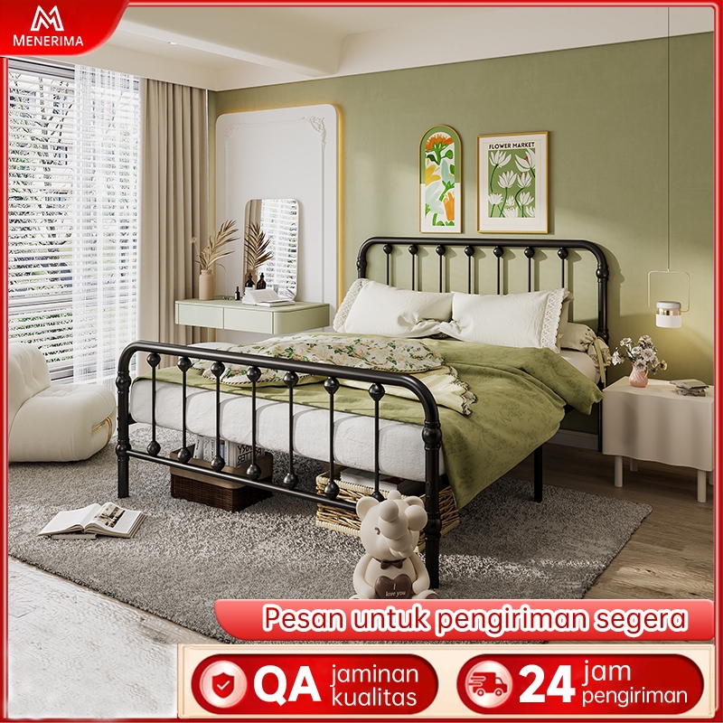 Bed Frame Basicbed Divan Dipan Tempat Tidur Besi Mudah dipasang Dipan Besi Ranjang Besi Tempat Tidur