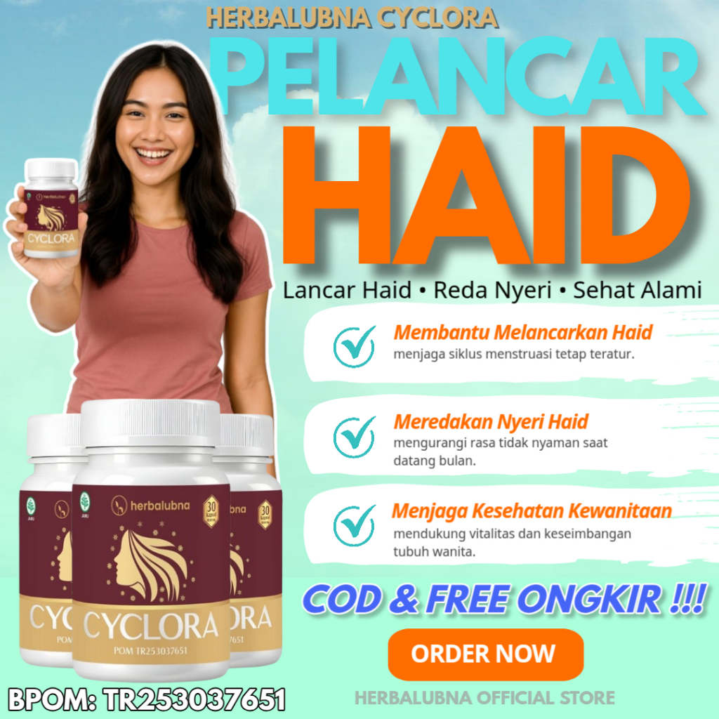 HERBALUBNA CYCLORA - Obat Haid Alami | Bantu Melancarkan Menstruasi & Nyeri Datang Bulan Berkurang