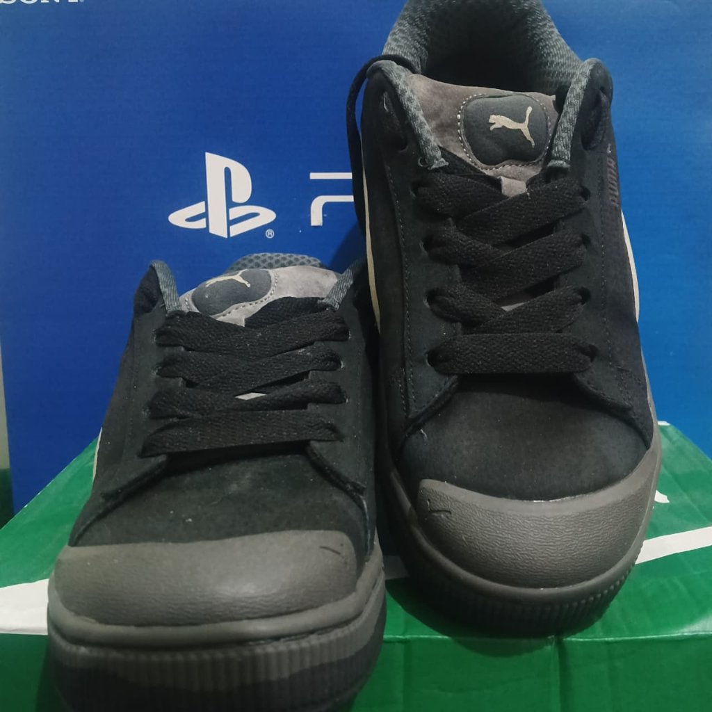 Sepatu kasual pria Puma Suede XL Black Dark Shadow Grey (Size43)