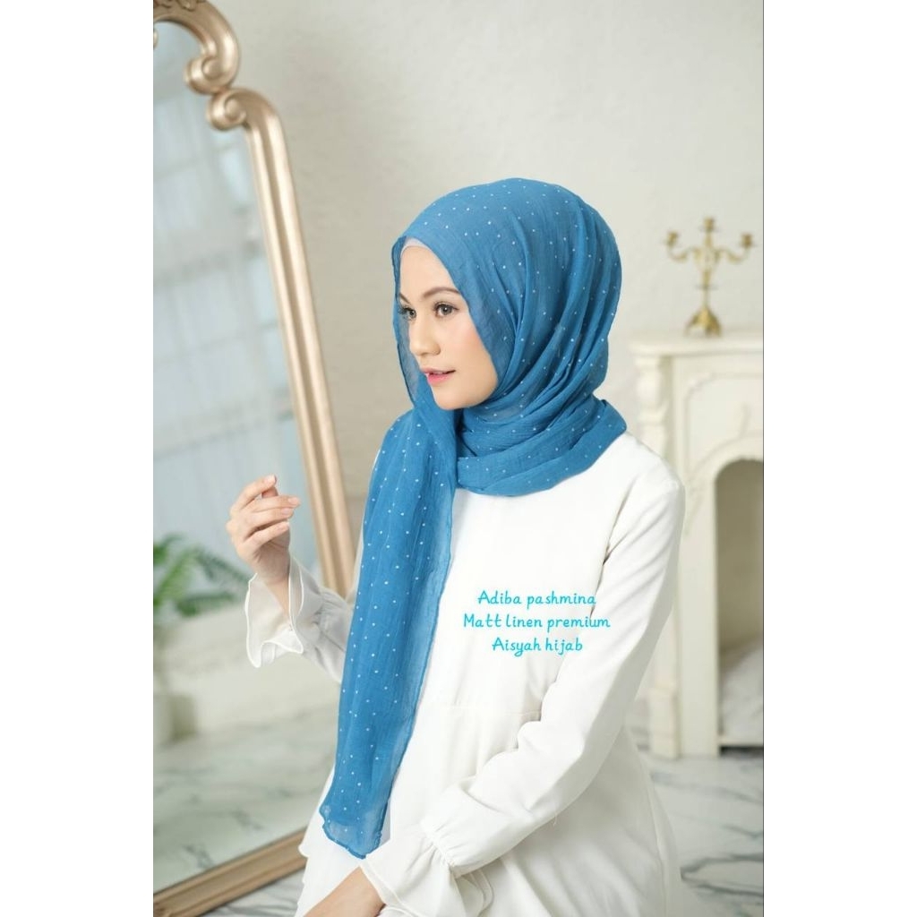 [Grosir Hijab10pcs] Hijab Pashmina Adiba by Aisyah Jilbab Pashmina Polka Terlaris Termurah
