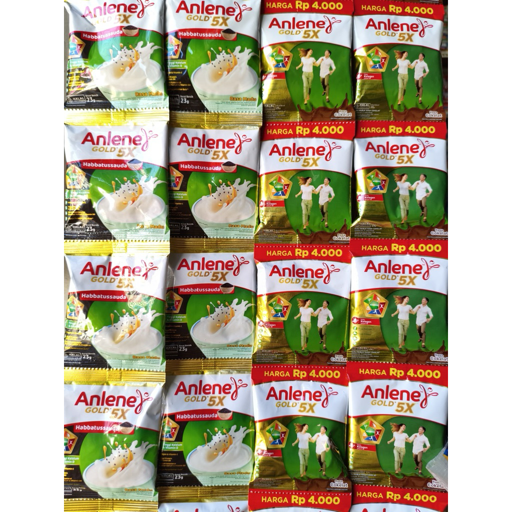 susu Anlene Gold renteng Vanilla coklat