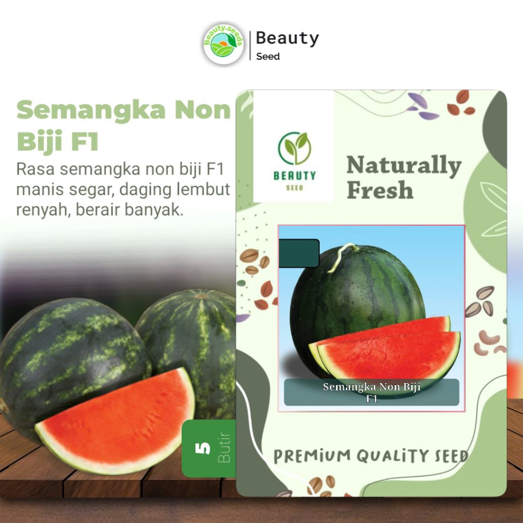 Benih Semangka Non Biji Merah F1 Hibrida Madrid Bibit Tanaman Buah
