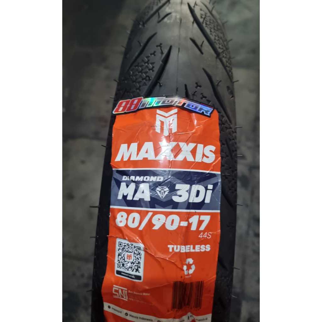 BAN TUBLESS MAXXIS 80/90-17 DIAMOND 3DI ,UNTUK SEMUA RING 17