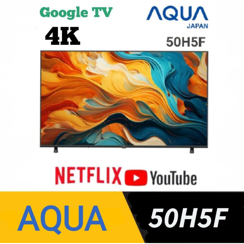 GOOGLE TV 50 inch AQUA 50H5F UHD 4K Android TV 50" Smart TV Digital 50" AQUA H5F 50