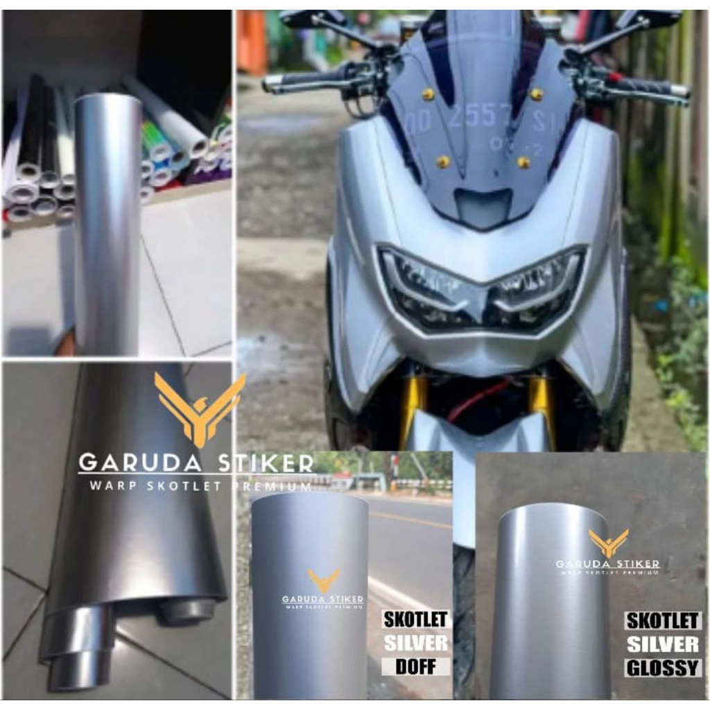 Skotlet Stiker Motor Silver Scotlite Silver Doff