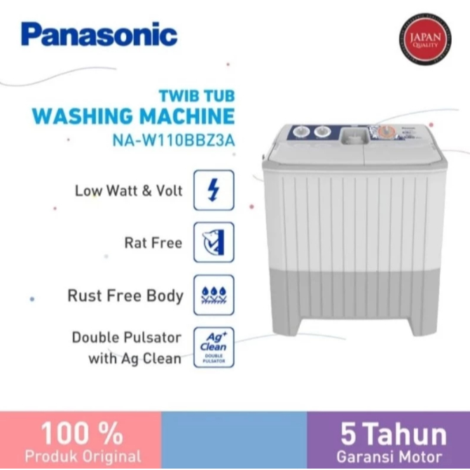PANASONIC MESIN CUCI 2 TABUNG 11KG NAW 110BB