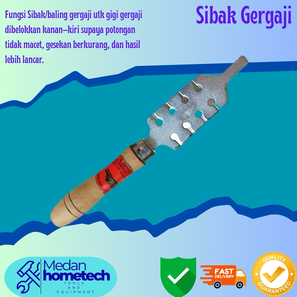 Sibak Gergaji Crocodile / Baling Gergaji 8 Inch Gagang Kayu / Setel Manual Mata Gergaji Kayu