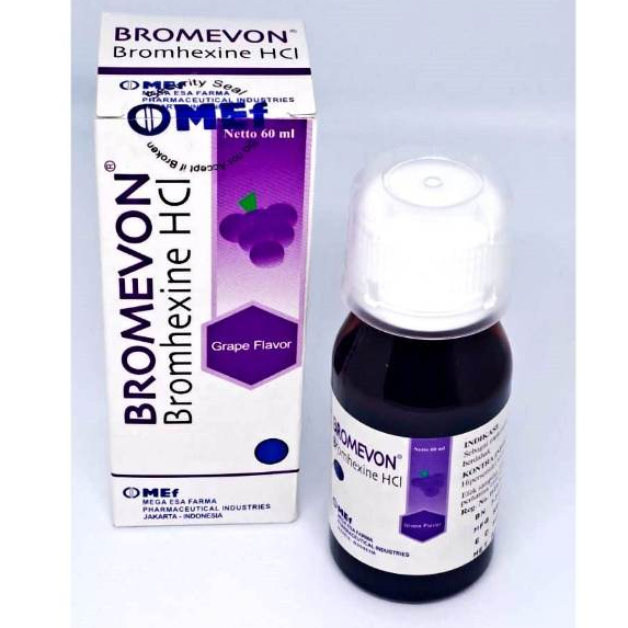 Bromevon, Meredakan Batuk Berdahak Bromhexine HCl 4 mg Sirup Dus @ 60 mL
