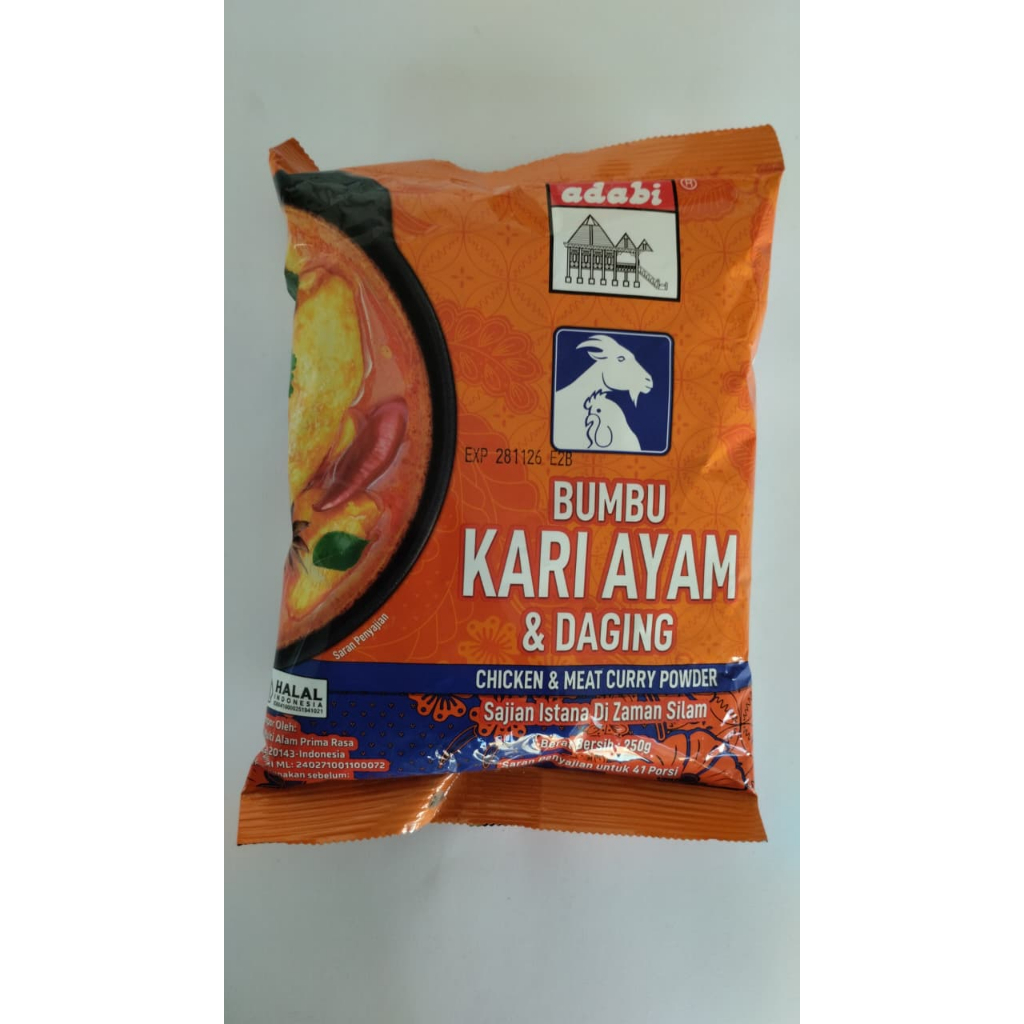 Adabi Bumbu Kari Ayam dan Daging 250gr Adabi Bumbu Kari Ayam dan Daging 250gr