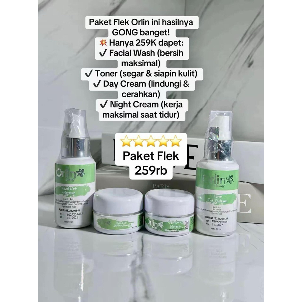 Orlin Beauty / Paket Flek Platinum / Menghilangkan flek hitam di wajah