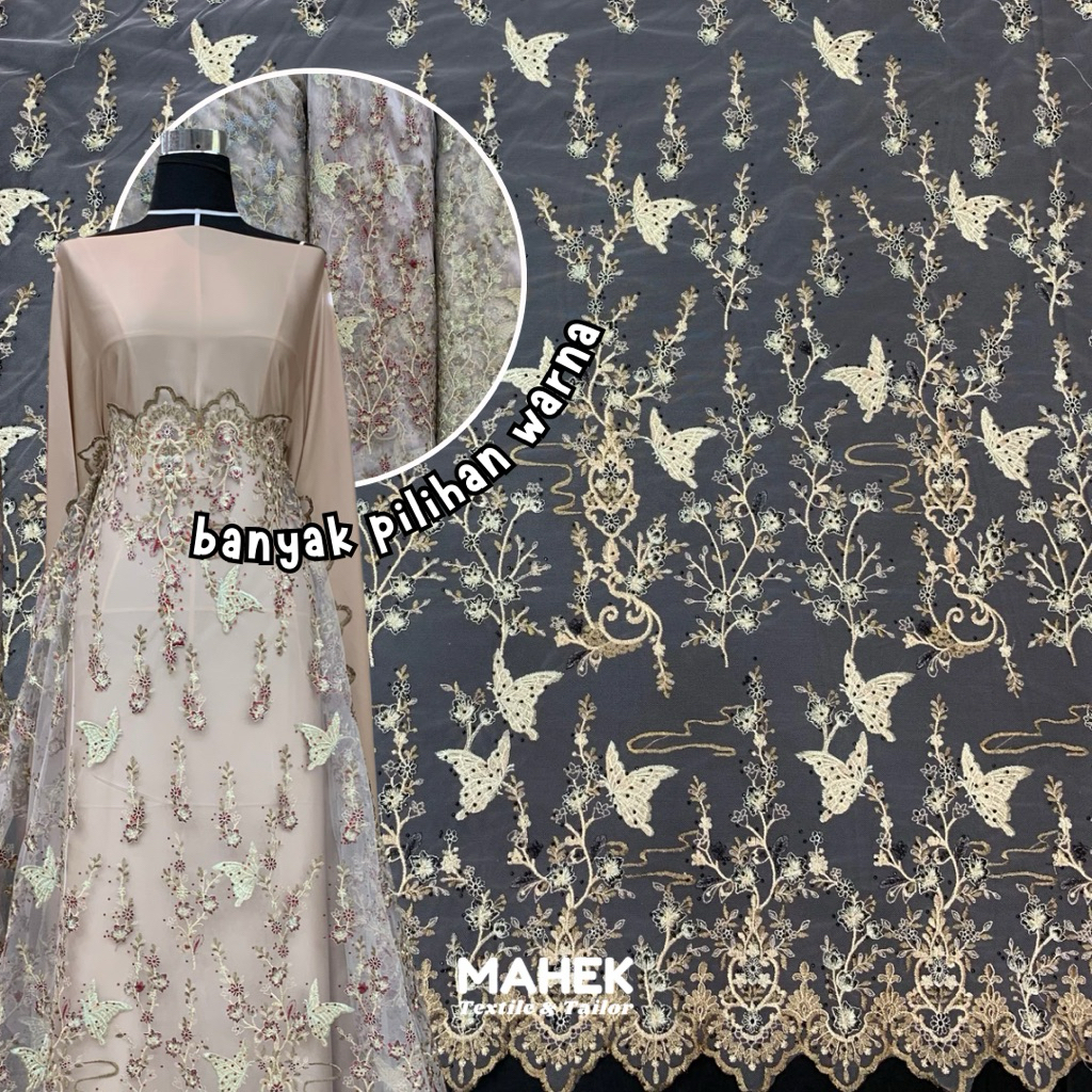 Tille Kupi Kupu / Tile Stone Batu / Tile Multicol Stone / Kain Tile Motif / Kain Motif Butterfly Gar