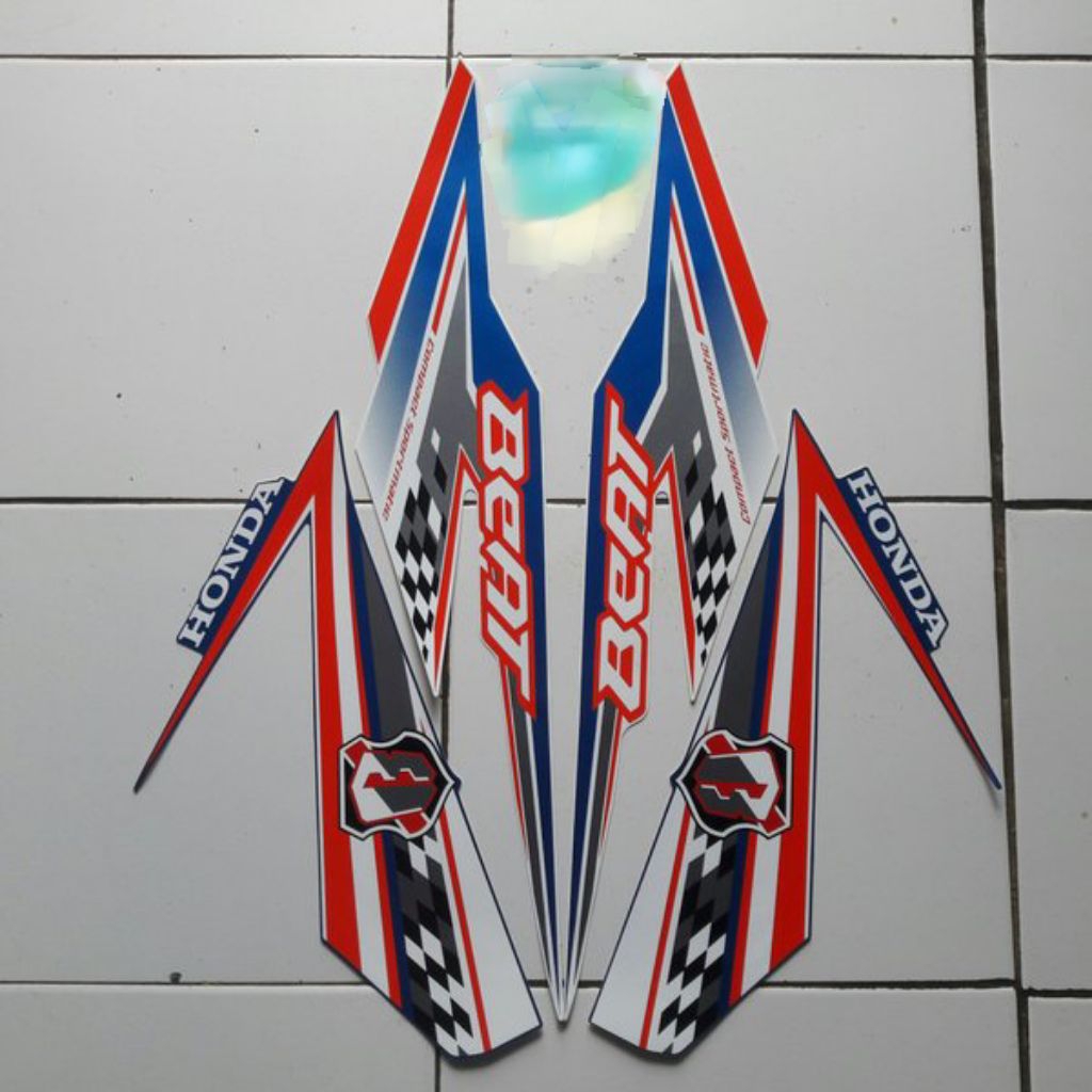 Stiker Striping Beat ESP Eco 2018 2019 Putih Biru